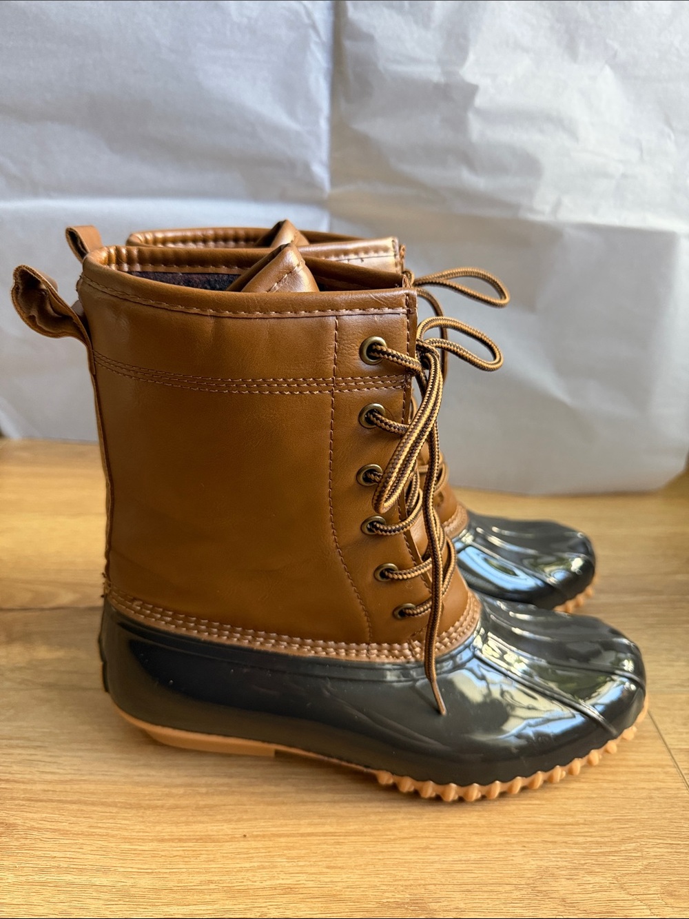 Women’s Sporto Ariel Brown Waterproof Lace-Up Duck Boots Sz 8.5